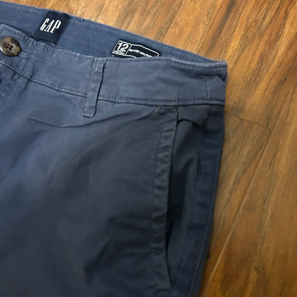 Women's GAP Relaxed Girlfriend Twill Pants Navy Blue Size 12 Comfy - Picture 9 of 10